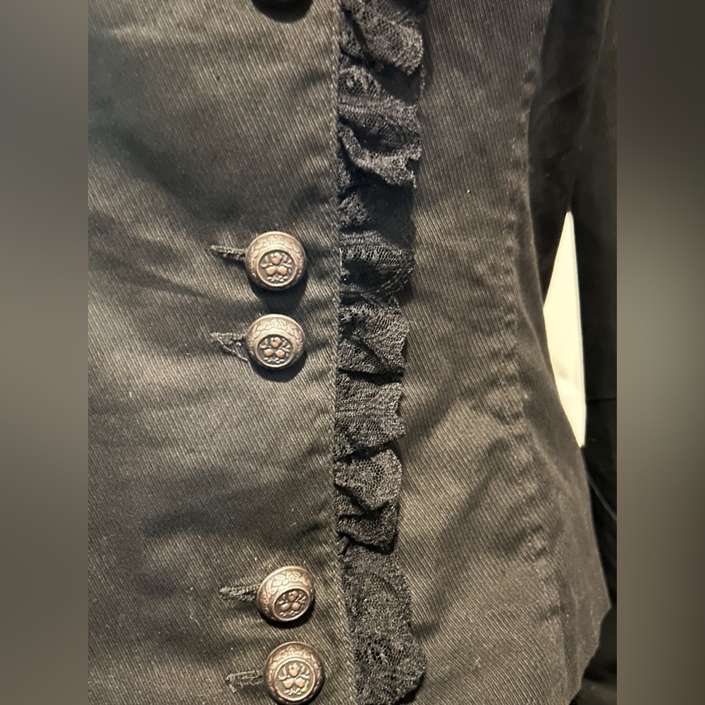 Rare Lip Service Victorian Bustle Jacket Beetlejuice Gothic Witch Steampunk Sz M - Picture 3 of 12